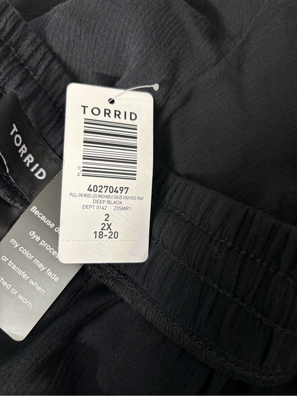 torrid Black Wide-Leg Drawstring Pants - Picture 8 of 8